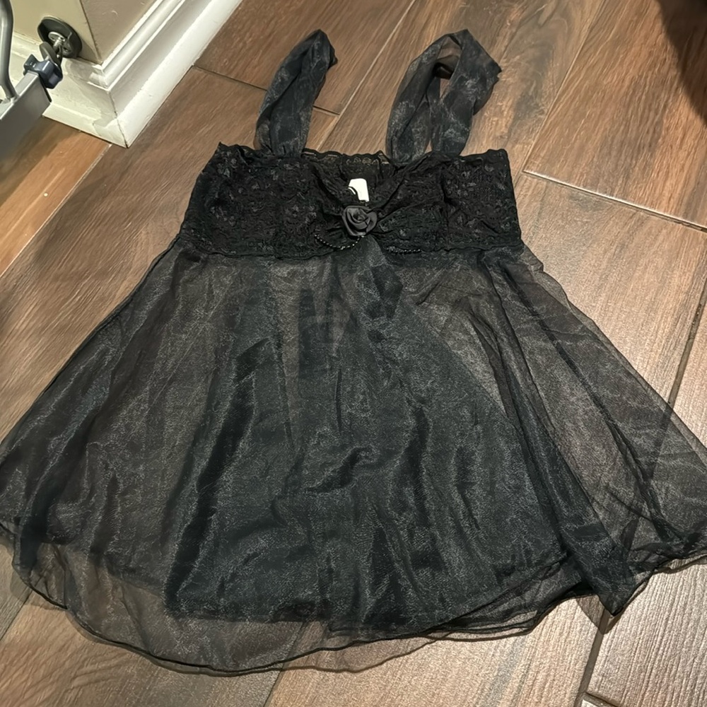3 piece black lingerie set from Frederick’s of Hollywood